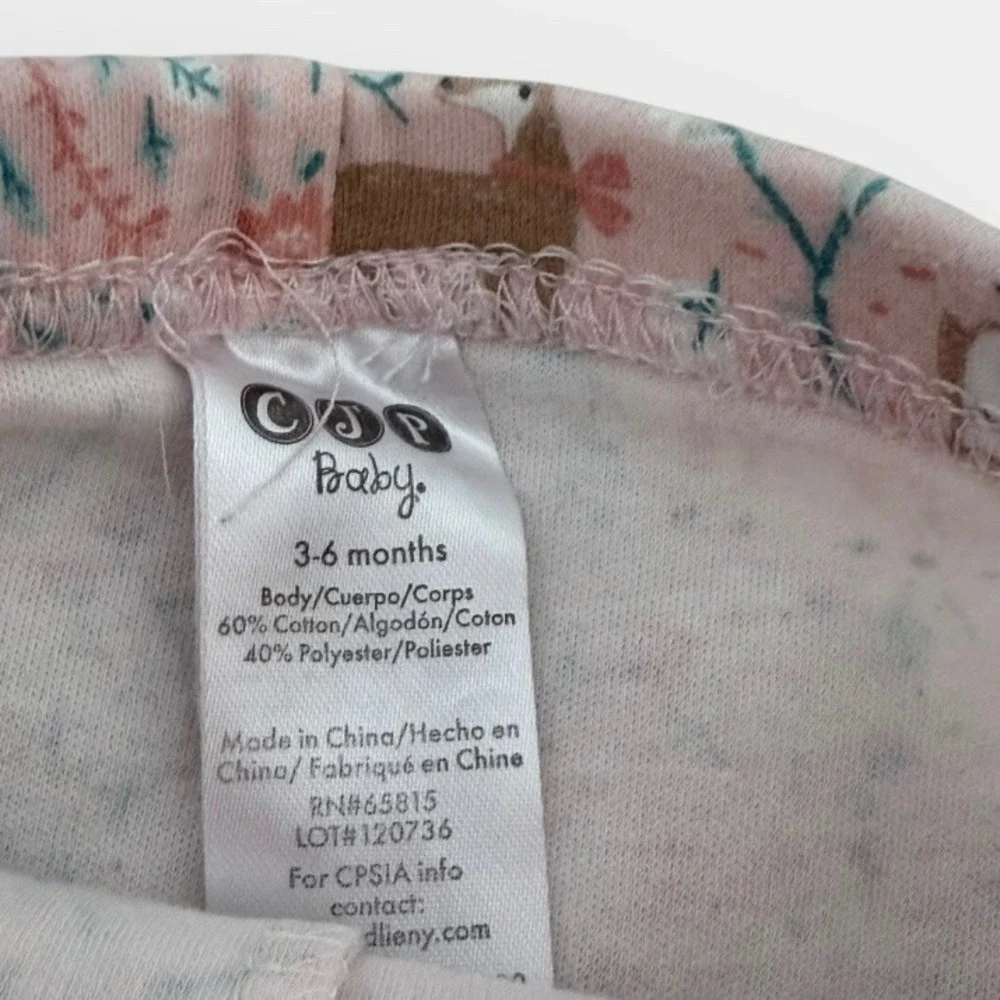 Gerber Onesies Baby Girl 3-6M Star Bodysuit & Woodland‎ Critter Leggings Set